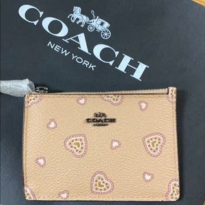 Coach Hearts Leather Skinny ID Card Holder